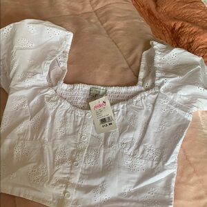 Love Tree White  Eyelet Women's Crop Top